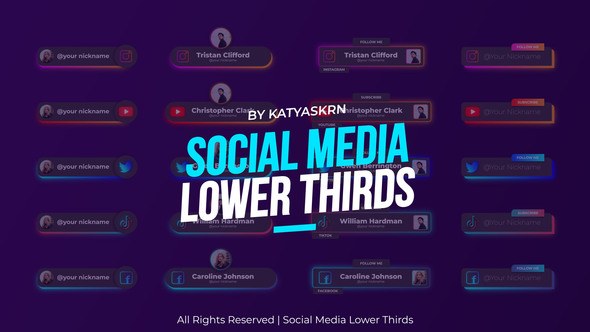Videohive Social Media Lower Thirds - After Effects Elements template preview