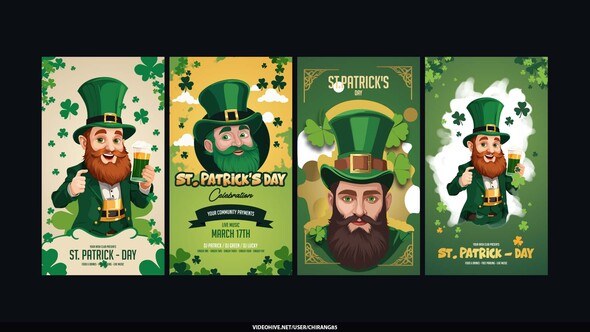 Videohive St Patrick Day Stories Openers template preview