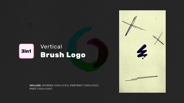 Videohive Vertical Brush Logo Logo Stings template preview