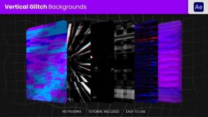 Videohive Vertical Glitch Backgrounds 60150408 Elements template preview