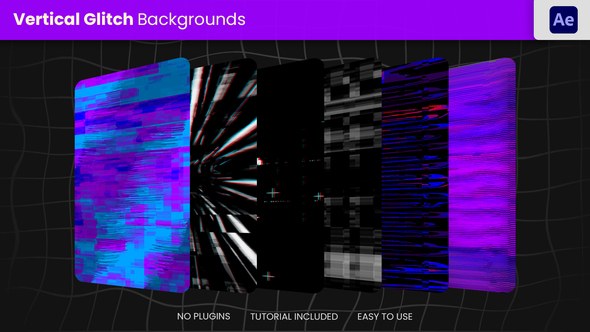 Videohive Vertical Glitch Backgrounds 60150408 Elements template preview