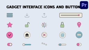 Gadget Interface Icons And Buttons for Premiere Pro Premiere Pro template preview