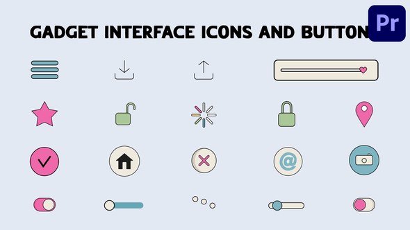 Gadget Interface Icons And Buttons for Premiere Pro Premiere Pro template preview