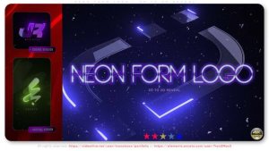 Videohive Neon Form Logo вЂ“ 3D to 2D Reveal Logo Stings template preview
