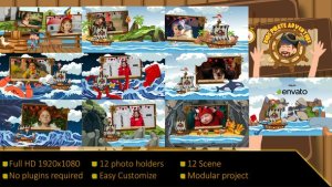 Videohive Kids Pirate Adventure Video Displays template preview