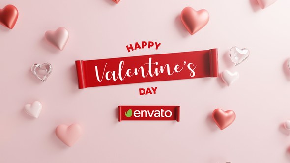 Videohive Happy Valentine Logo Reveal 3D Logo Stings template preview