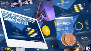 Cryptocurrency Event Broadcast Pack v2 Video Displays template preview