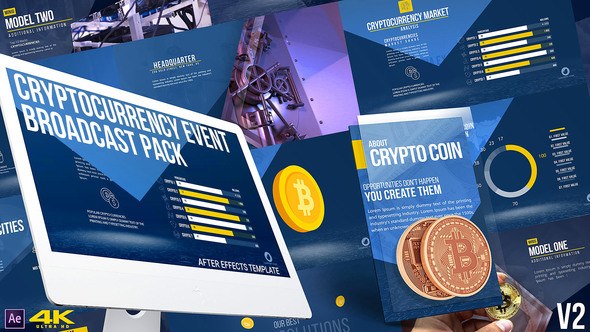 Cryptocurrency Event Broadcast Pack v2 Video Displays template preview