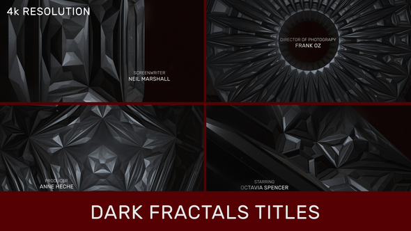 Videohive Dark Fractals Titles Titles template preview