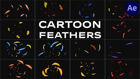 Videohive Cartoon Feathers for After Effects Elements template preview