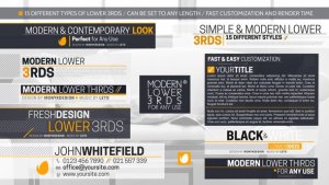 Modern And Simple Lower Thirds Package Video Displays template preview