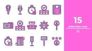 Videohive Interview Icon After Effect Elements template preview
