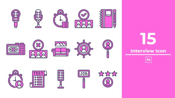 Videohive Interview Icon After Effect Elements template preview
