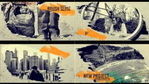 Brush Slide Video Displays template preview