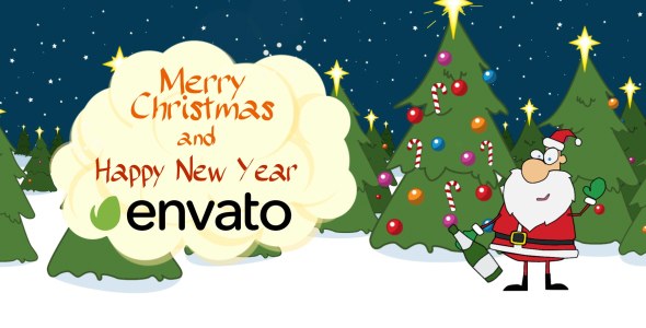 Videohive Christmas Santa Opening Wine Video Displays template preview
