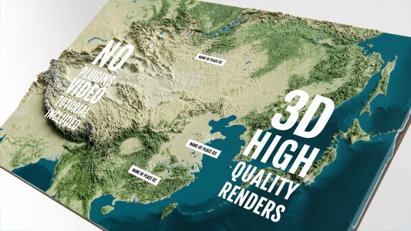 Videohive 3D Physical Map - East Asia Elements template preview