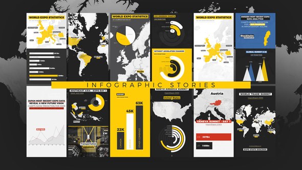Videohive World Map Pro - Infographic Stories Infographics template preview