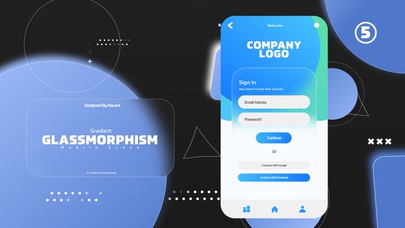 Videohive Gradient Glassmorphism Mobile Scene Product Promo template preview