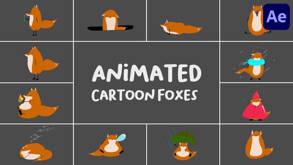 Videohive Animated Cartoon Foxes for After Effects Elements template preview
