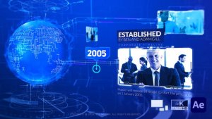 Videohive Digital Globe Timeline Slideshow Openers template preview
