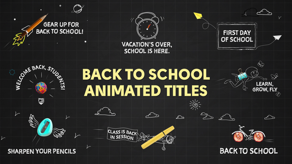 Videohive Back to School Animated Titles Titles template preview