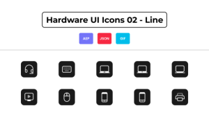 Videohive Hardware UI Icons 02 - Line Elements template preview