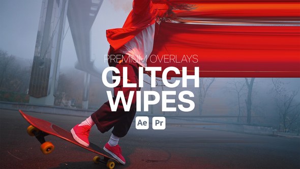 Videohive Premium Overlays Glitch Wipes Elements template preview