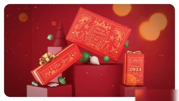 Videohive Christmas Gift Box Greetings Openers template preview