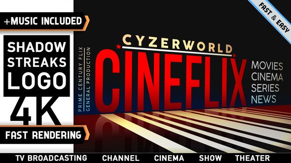 Videohive Logo Shadow Streaks - Theater Cinema Stage Video Displays template preview