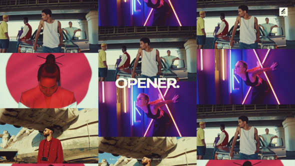 Opener. Premiere Pro template preview