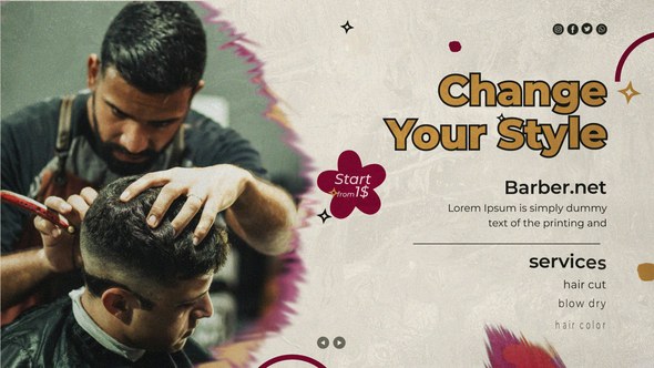 Videohive Barber Shop Promo 55946012 Openers template preview