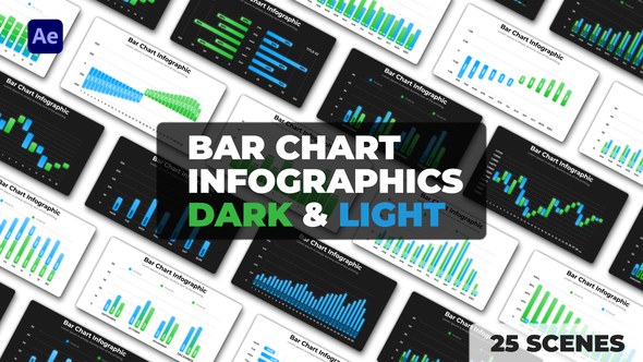 Videohive Bar Chart Infographics | Dark and Light Themes Infographics template preview