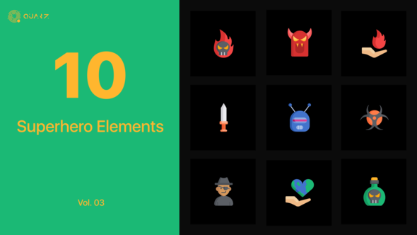 Videohive Superhero Icons Vol. 03 Elements template preview