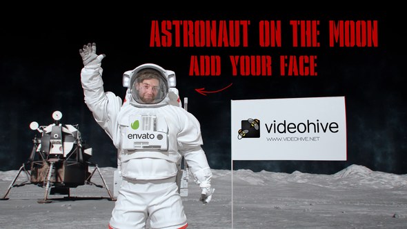 Videohive Astronaut with Flag on the Moon Elements template preview