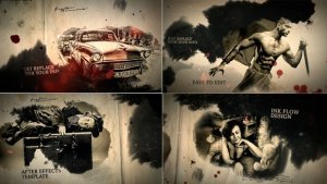 Videohive Grunge Ink Flow Video Displays template preview