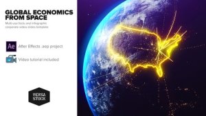 Global Economics From Space Infographics Video Displays template preview