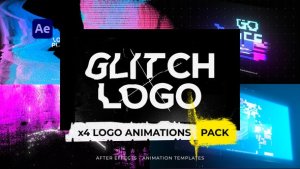 Videohive Glitch Logos Intro Pack Logo Stings template preview