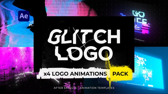 Videohive Glitch Logos Intro Pack Logo Stings template preview