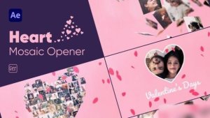 Videohive Heart Mosaic Opener For After Effects Openers template preview