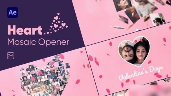 Videohive Heart Mosaic Opener For After Effects Openers template preview