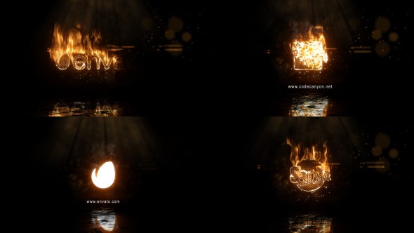 Realistic Fire Logo 2 & Universal Burning Font Video Displays template preview