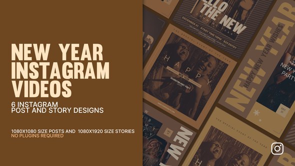Videohive Happy New Year Instagram Promo Post And Story Product Promo template preview