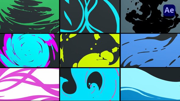 Videohive 2D FX Cartoon Liquid Transitions [After Effects] Elements template preview