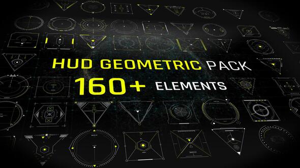 Videohive HUD Elements Geometric Pack Elements template preview