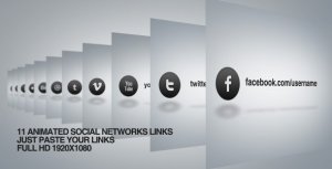 Social network links Video Displays template preview
