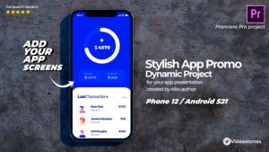 Stylish Mobile App Promo - App Demonstration Video - 3d Mobile Mockup Premiere Pro Premiere Pro template preview
