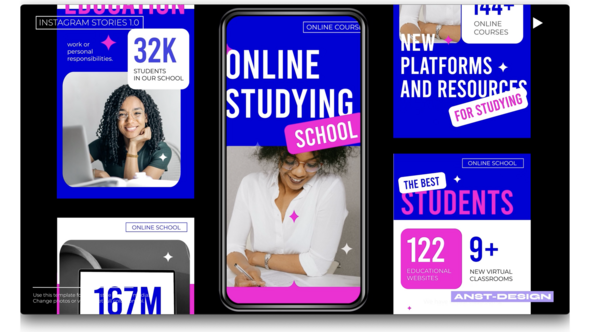 Videohive Online Challenge Study Stories Product Promo template preview