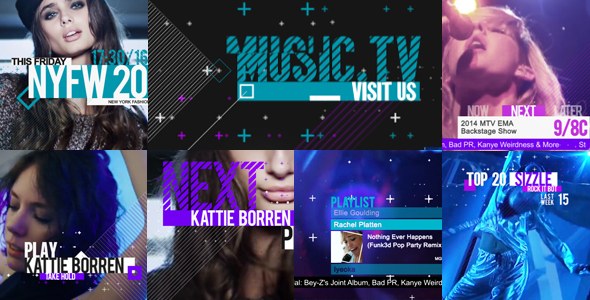 Music and Entertainment TV Broadcast Pack Video Displays template preview