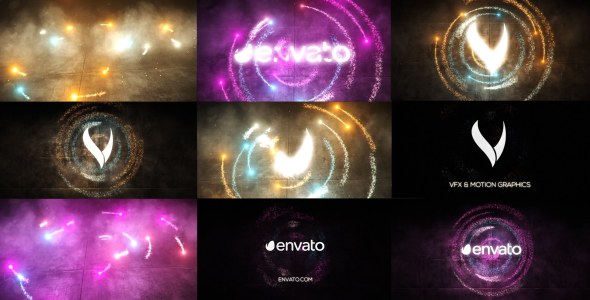 Particles Energy Logo Revel Video Displays template preview