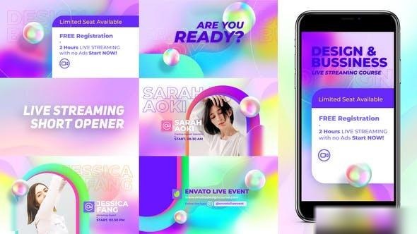 Videohive Live Streaming Short Opener Openers template preview